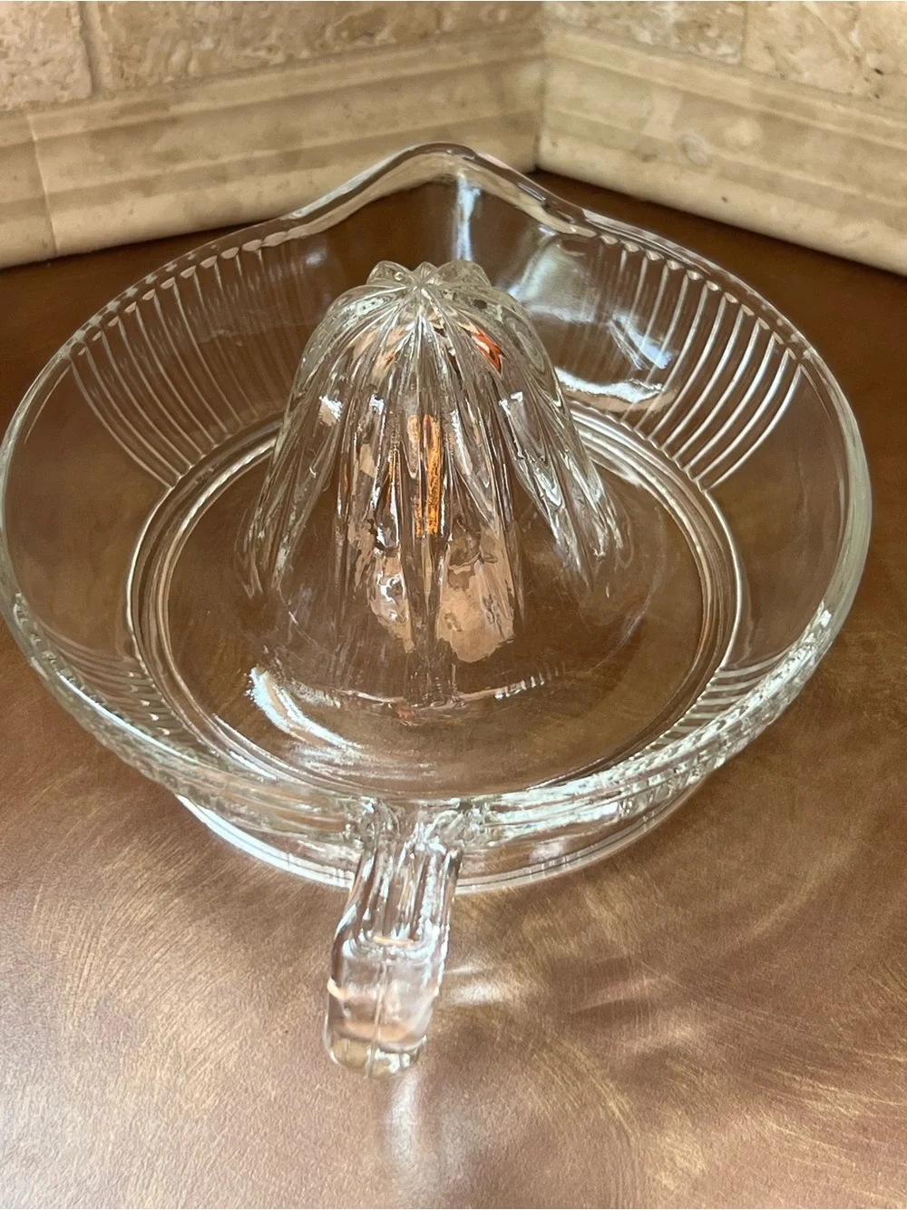 Vintage Glass Citrus Juicer /Reamer, Clear , Used
